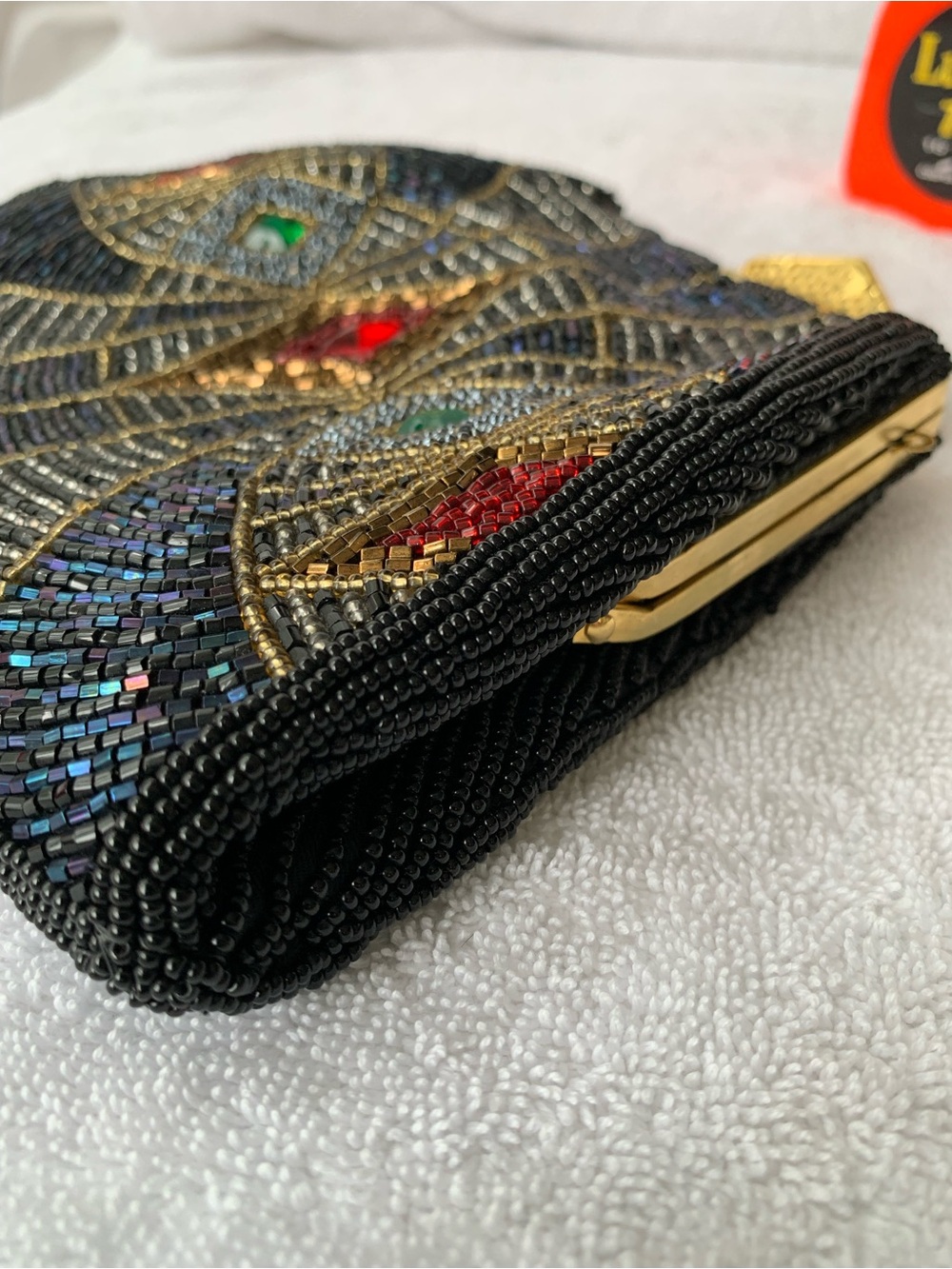 Vintage Henry Birks Beaded Art Deco Evening Clutch, no strap - Picture 5 of 14